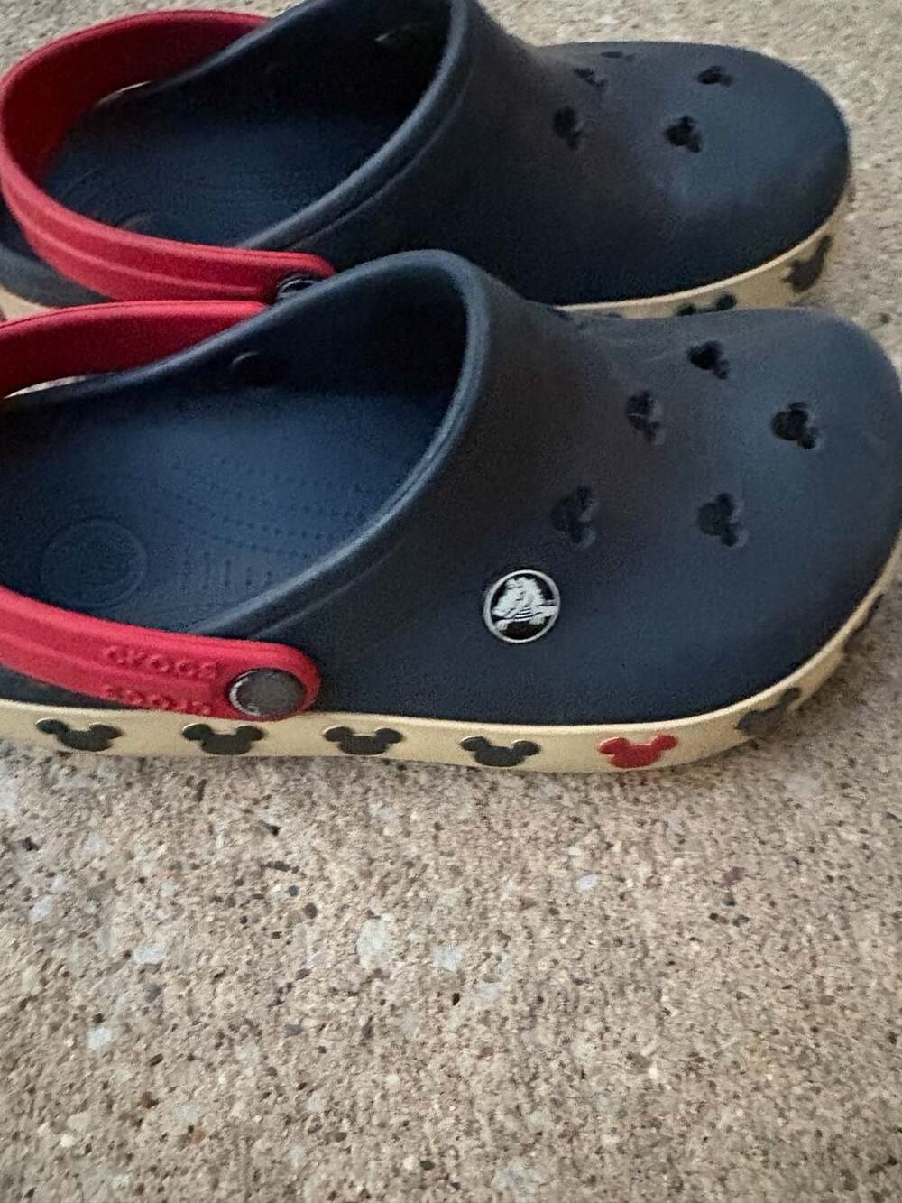 Crocs Disney Mickey Mouse Crocband Clogs Navy Blue Red Kids Shoes - Picture 2 of 10